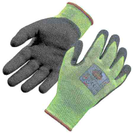 ERGODYNE 7041 2XL Lime Hi-Vis Nitrile-Coated Level 4 Cut Gloves 17816